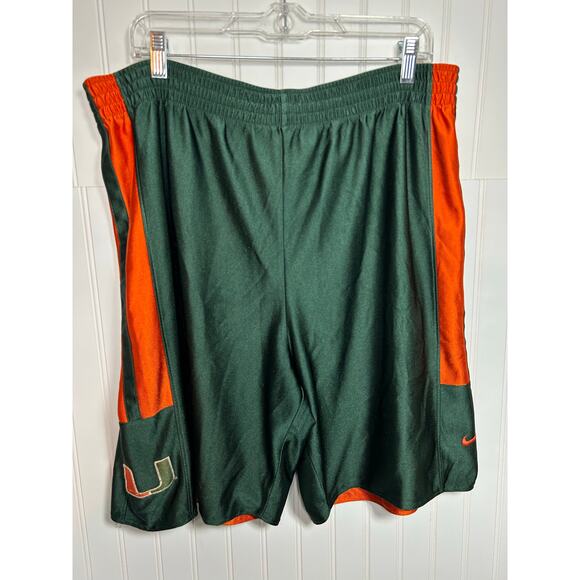 Miami Nike Shorts Sz M Vintage Y2k Hurricanes Sample Athletic Gym Workout Short - Picture 1 of 13